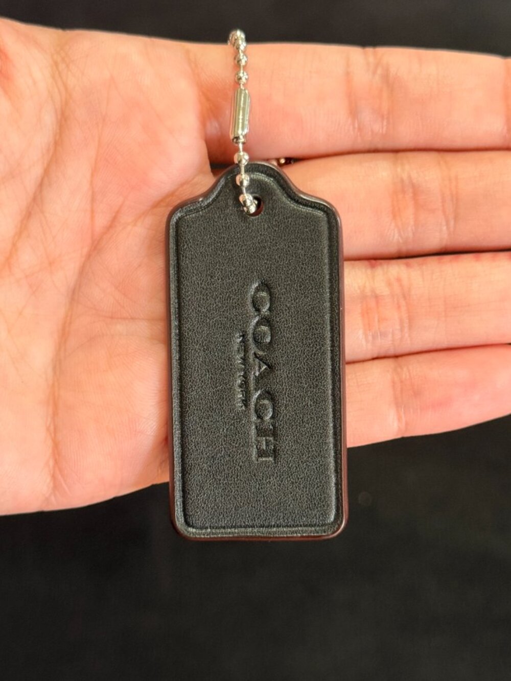 2.25” Medium Modern Coach Leather Key Fob Bag Charm Keychain Hang Tag/Hangtag